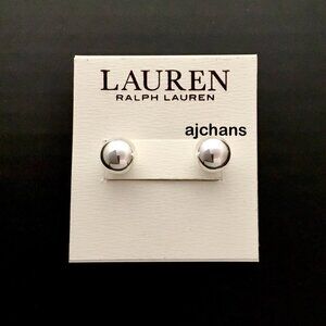 Lauren Ralph Lauren Silver Ball Stud Earrings 10mm RV$28